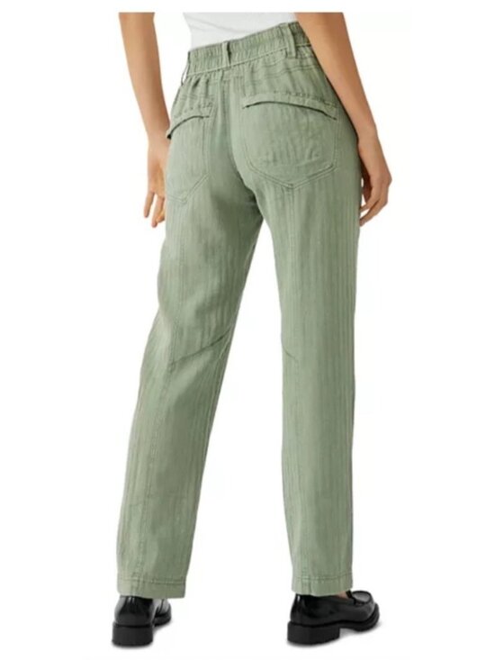Free People Women’s Big Hit Slouch Pant Oil Green Size Medium - Picture 2 of 14